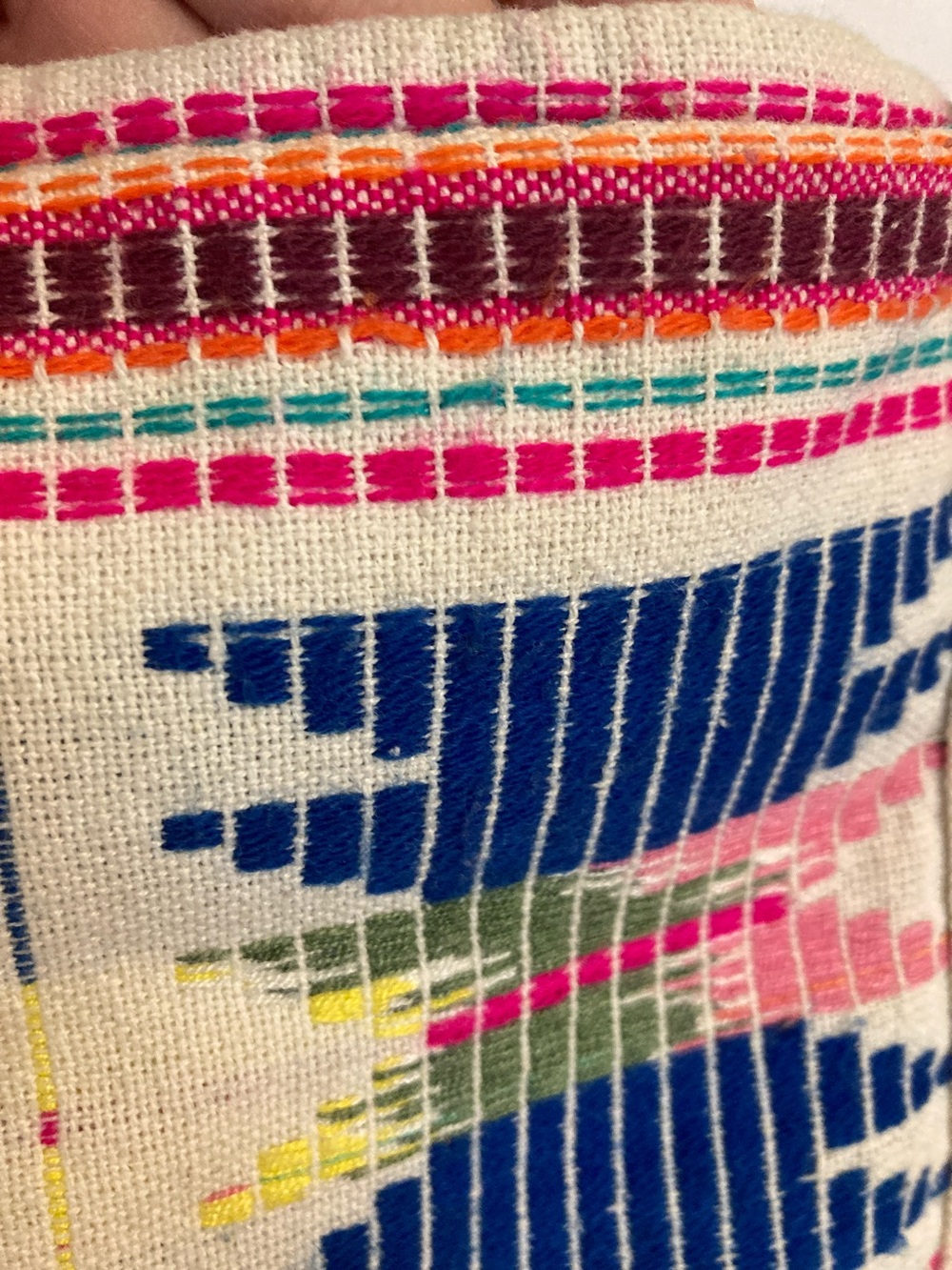 America & Beyond Boho Embroidered & Beaded  Tote Bag with Pom Pom Tassels - Picture 17 of 17